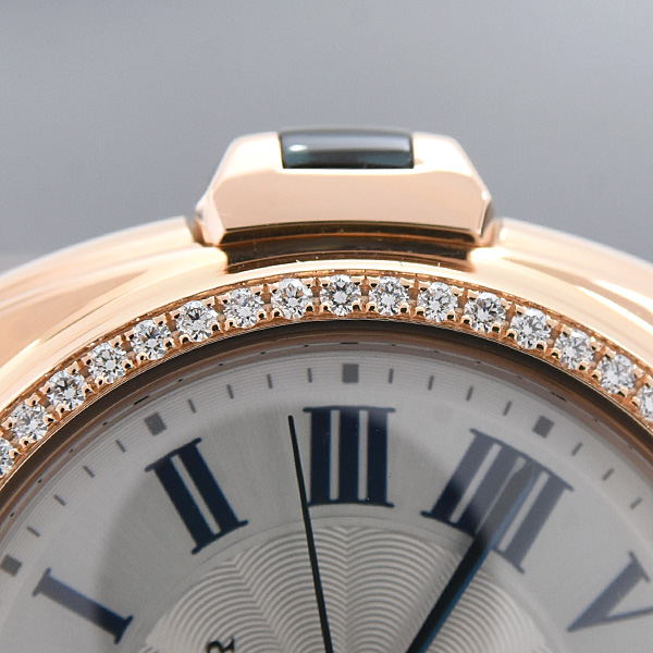 カルティエ 時計 レディース クレ ドゥ カルティエ 31mm ダイヤベゼル 自動巻 シルバー文字盤 ピンクゴールド 750PG Cartier WJCL0047 中古