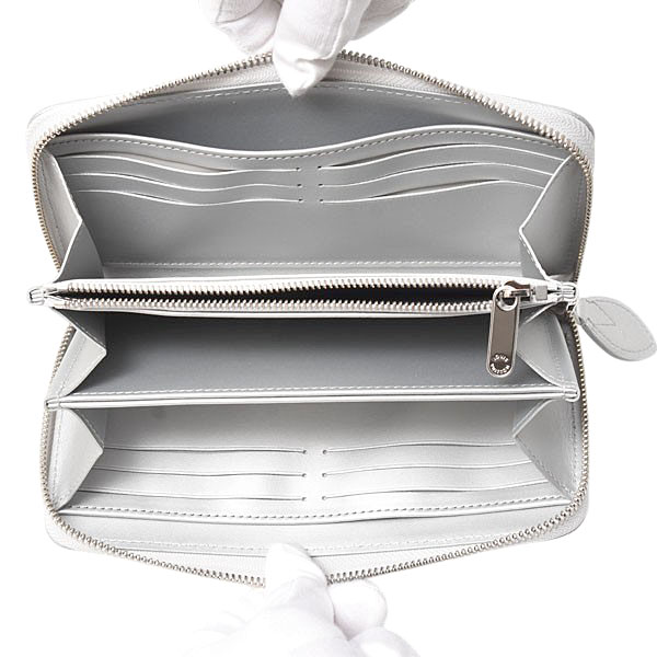 ルイヴィトン 財布 レディース マヒナ ジッピーウォレット ラウンドファスナー長財布 シルバー M26940 Louis Vuitton 中古