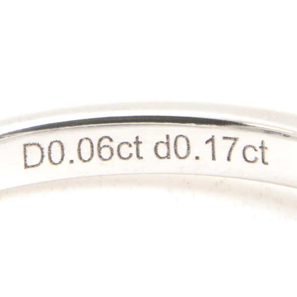 周大生 指輪 レディース フラワーモチーフ ダイヤ リング 10号 D0.06ct 0.17ct ホワイトゴールド 750WG 中古