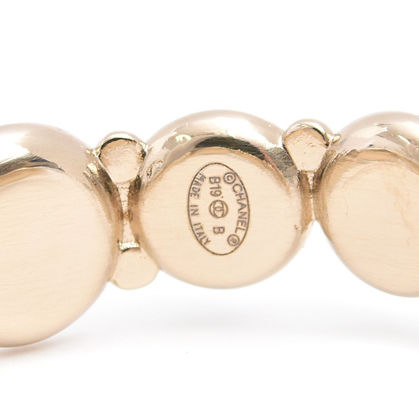 シャネル ピアス レディース ココマーク フェイクパール ラインストーン フープ B19B ゴールド GP CHANEL 中古