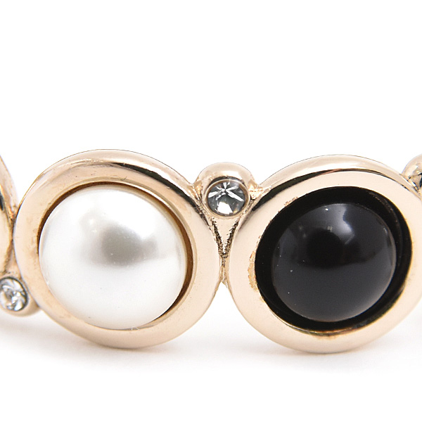 シャネル ピアス レディース ココマーク フェイクパール ラインストーン フープ B19B ゴールド GP CHANEL 中古