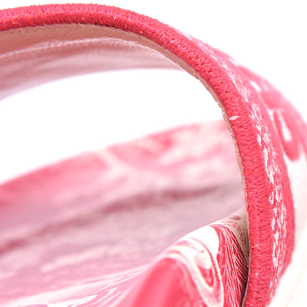 クリスチャンディオール サンダル レディース Dway スライド トワルドゥジュイ 36.5 23.5 レッド Christian Dior KCQ550TJE コットン 中古