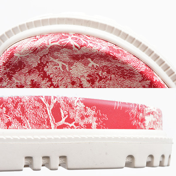 クリスチャンディオール サンダル レディース Dway スライド トワルドゥジュイ 36.5 23.5 レッド Christian Dior KCQ550TJE コットン 中古