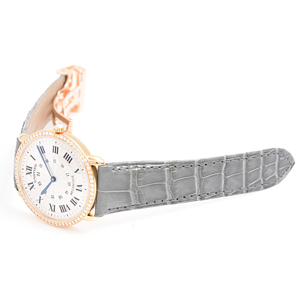 カルティエ 時計 メンズ レディース ロンド ルイ カルティエ LM ダイヤベゼル 手巻 シルバー文字盤 希少 750YG イエローゴールド Cartier WD600151 中古