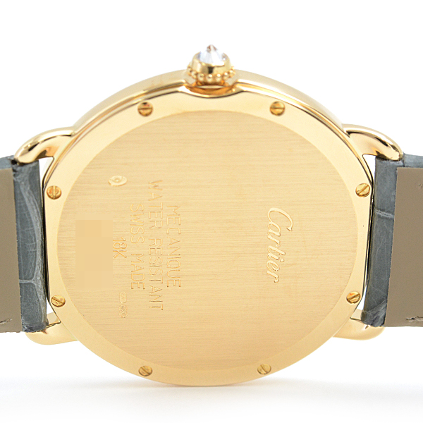 カルティエ 時計 メンズ レディース ロンド ルイ カルティエ LM ダイヤベゼル 手巻 シルバー文字盤 希少 750YG イエローゴールド Cartier WD600151 中古