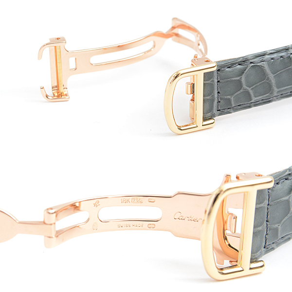 カルティエ 時計 メンズ レディース ロンド ルイ カルティエ LM ダイヤベゼル 手巻 シルバー文字盤 希少 750YG イエローゴールド Cartier WD600151 中古