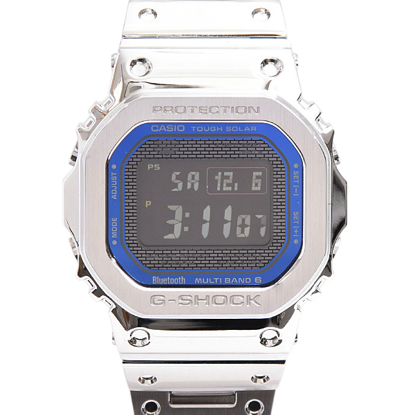 カシオ 時計 メンズ G-SHOCK Gショック フルメタル 5000シリーズ ソーラー発電式 ステンレス デジタル文字盤 CASIO GMW-B5000D-2JF 中古