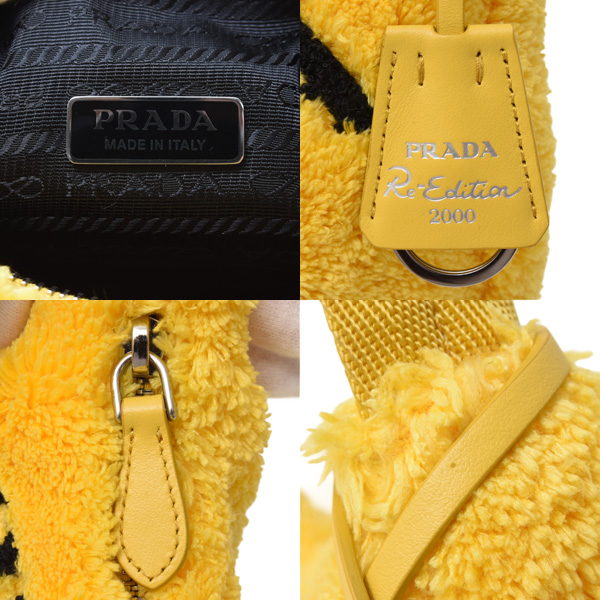 プラダ バッグ レディース テリー ミニ Re-Edition2000 ハンドバッグ パイル イエロー PRADA 1NE515 中古