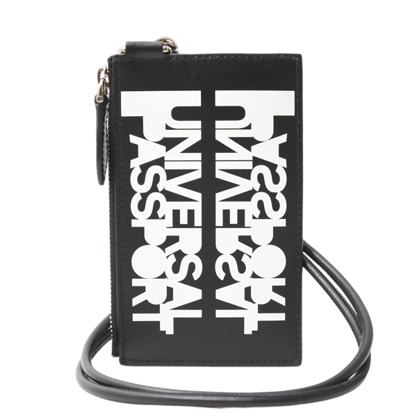 バーバリー カードケース メンズ コインケース ユニバーサルパスポートコレクション ブラック ショルダーストラップ ブラック レザー BURBERRY 8051832 中古