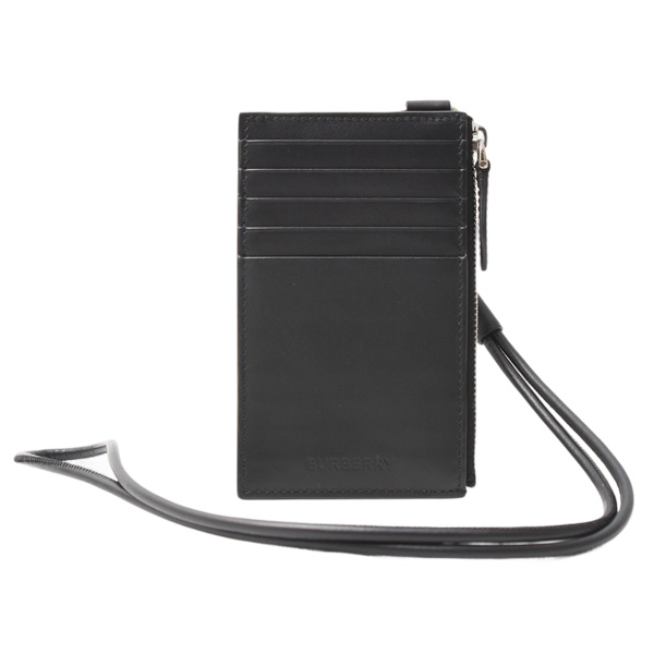 バーバリー カードケース メンズ コインケース ユニバーサルパスポートコレクション ブラック ショルダーストラップ ブラック レザー BURBERRY 8051832 中古