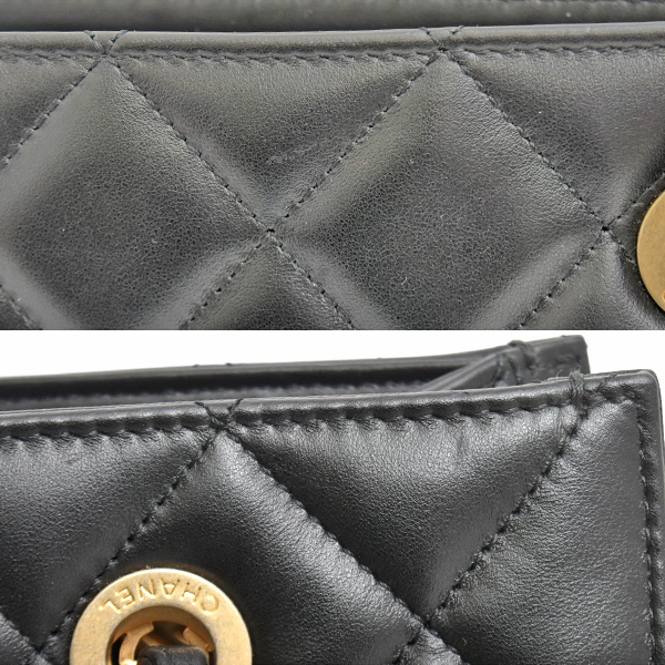 シャネル バッグ レディース マトラッセ チェーン トート ショルダー 肩掛け カーフレザー ランダム ブラック CHANEL 中古