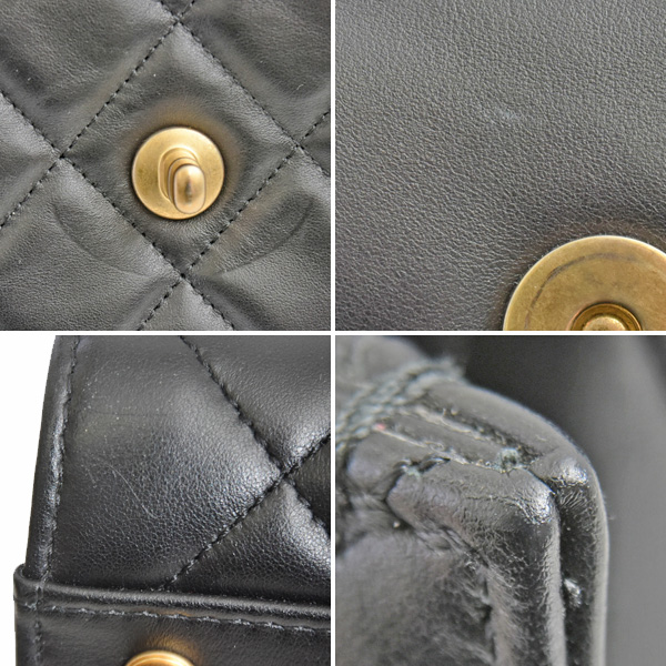 シャネル バッグ レディース マトラッセ チェーン トート ショルダー 肩掛け カーフレザー ランダム ブラック CHANEL 中古