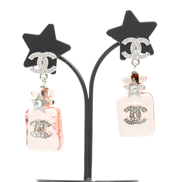 シャネル ピアス レディース パフューム ボトル ラインストーン B23S ピンク CHANEL 中古