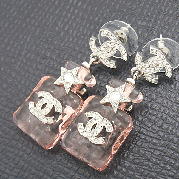 シャネル ピアス レディース パフューム ボトル ラインストーン B23S ピンク CHANEL 中古
