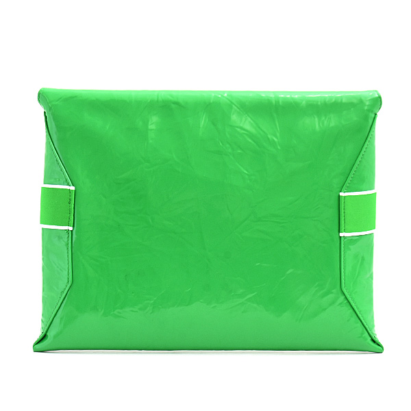 ボッテガヴェネタ バッグ メンズ クラッチ セカンドバッグ エナメル シワ加工 パテント グリーン BOTTEGA VENETA 中古