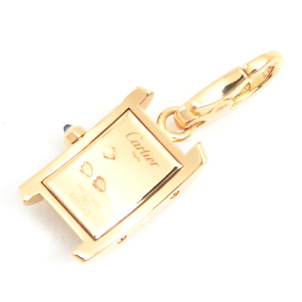 カルティエ ペンダント ユニセックス タンクアメリカン ウォッチ チャーム イエローゴールド Cartier 750YG 中古