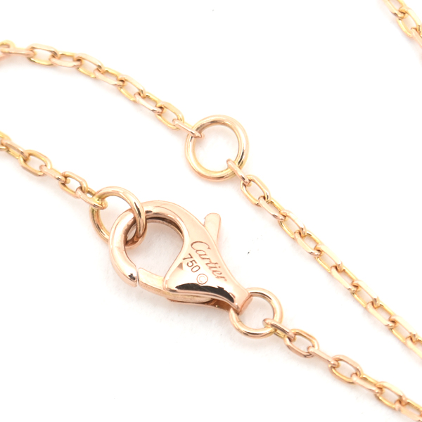 カルティエ ネックレス レディース トリニティ ハート フルダイヤ ネックレス 保証書付 ゴールド Cartier 750YG×WG×PG 中古