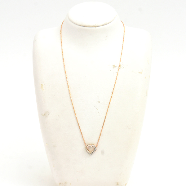 カルティエ ネックレス レディース トリニティ ハート フルダイヤ ネックレス 保証書付 ゴールド Cartier 750YG×WG×PG 中古