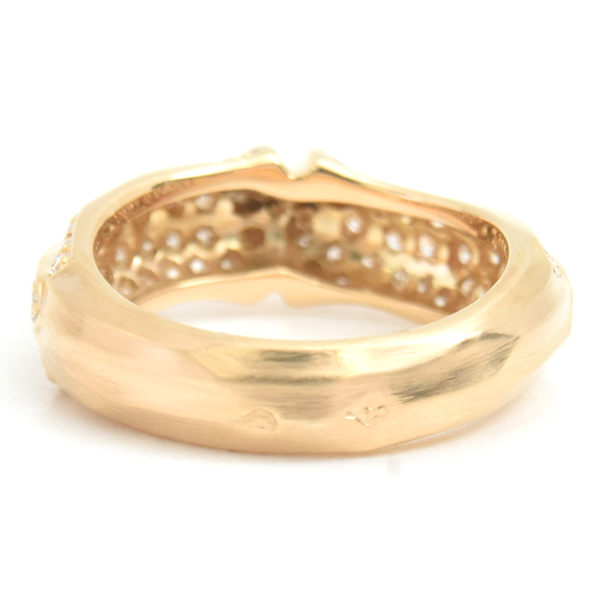 カルティエ 指輪 レディース バンブー ダイヤモンド リング 49号 イエローゴールド Cartier 750YG 中古