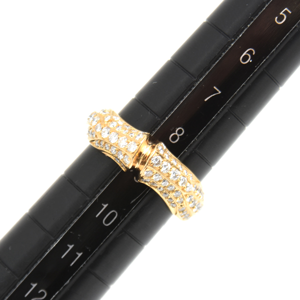 カルティエ 指輪 レディース バンブー ダイヤモンド リング 49号 イエローゴールド Cartier 750YG 中古