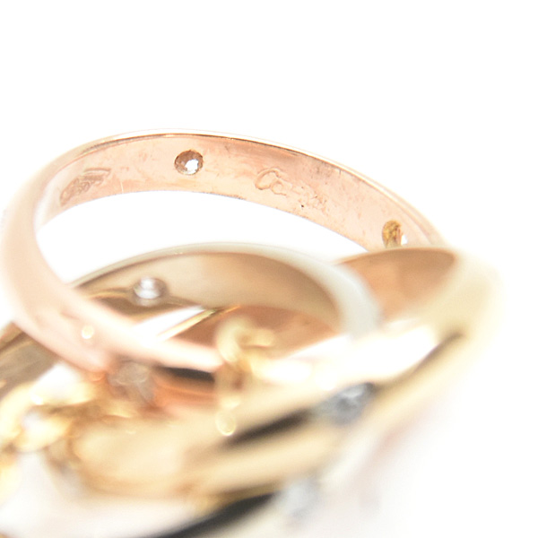 カルティエ ネックレス レディース トリニティ 15Pダイヤ ネックレス ゴールド Cartier 750YG×WG×PG 中古