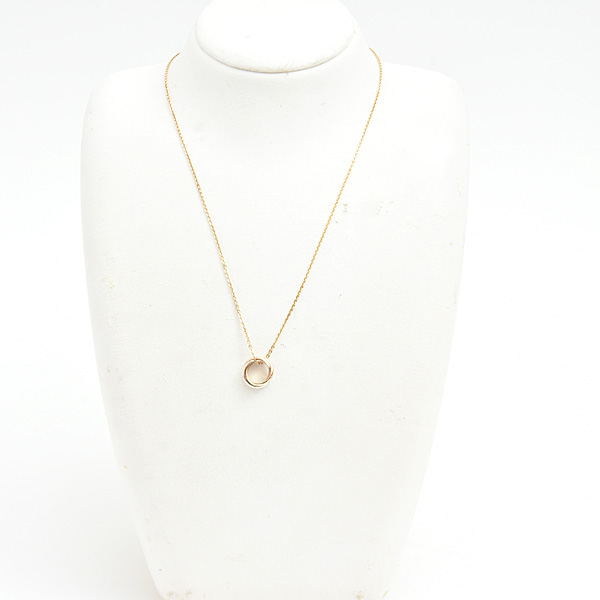 カルティエ ネックレス レディース トリニティ 15Pダイヤ ネックレス ゴールド Cartier 750YG×WG×PG 中古