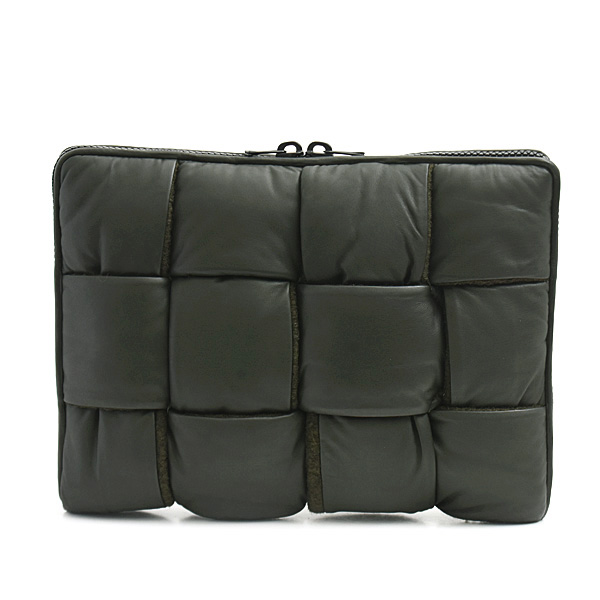 ボッテガヴェネタ バッグ メンズ ドキュメントケース マキシイントレチャート セカンドバッグ ラムスキン ダークカーキ BOTTEGA VENETA 641039 中古