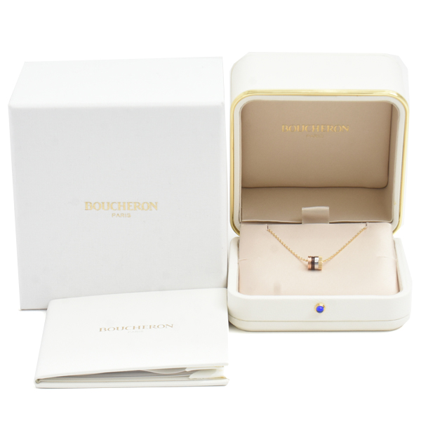 ブシュロン ネックレス レディース キャトルクラシック スモール ダイヤ ネックレス ゴールド BOUCHERON 750YG×WG×PG 中古