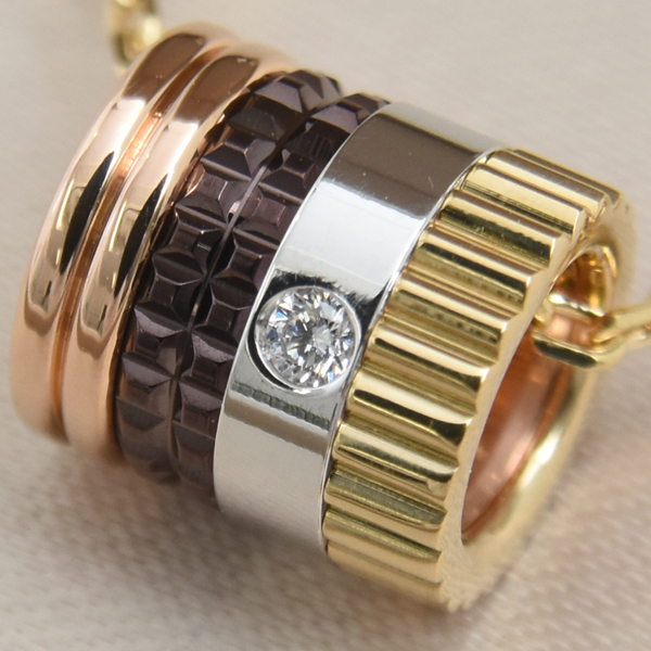 ブシュロン ネックレス レディース キャトルクラシック スモール ダイヤ ネックレス ゴールド BOUCHERON 750YG×WG×PG 中古