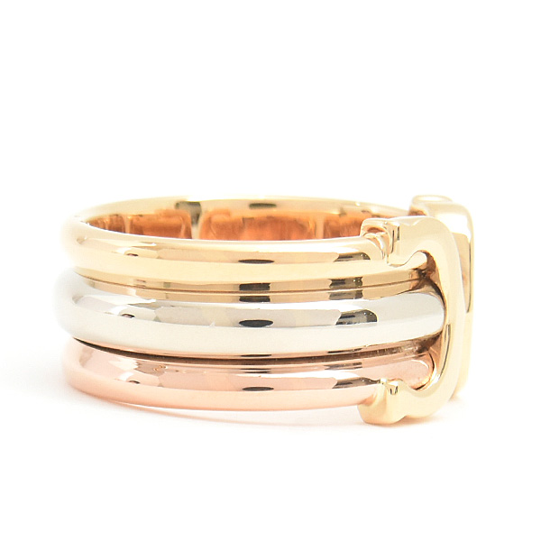 カルティエ 指輪 レディース メンズ 2C リング LM 54号 実寸15.5号 ドゥーブルC ゴールド 750YG×WG×PG Cartier 中古