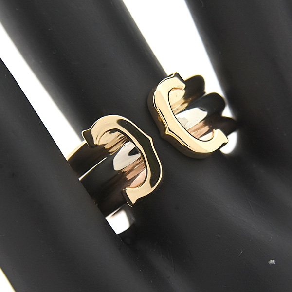 カルティエ 指輪 レディース メンズ 2C リング LM 54号 実寸15.5号 ドゥーブルC ゴールド 750YG×WG×PG Cartier 中古