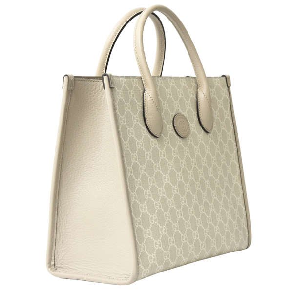 グッチ バッグ レディース メンズ トートバッグ GGスプリーム インターロッキングG PVC ベージュ系 GUCCI 659983 中古
