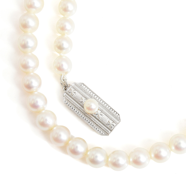 ミキモト ネックレス レディース ベビーパール ネックレス 4.9mm～5.4mm シルバー MIKIMOTO SV925 中古