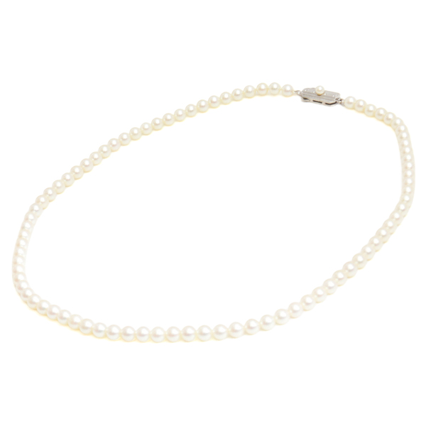 ミキモト ネックレス レディース ベビーパール ネックレス 4.9mm～5.4mm シルバー MIKIMOTO SV925 中古