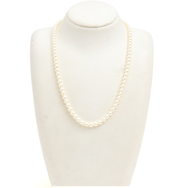 ミキモト ネックレス レディース ベビーパール ネックレス 4.9mm～5.4mm シルバー MIKIMOTO SV925 中古