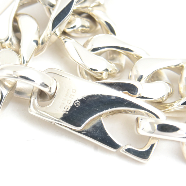 グッチ ブレス メンズ ノット インフィニティ チェーン ブレスレット 18サイズ シルバー GUCCI SV925 中古