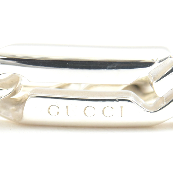 グッチ ブレス メンズ ノット インフィニティ チェーン ブレスレット 18サイズ シルバー GUCCI SV925 中古