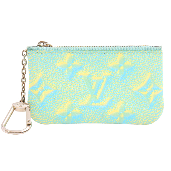 ルイヴィトン 財布 レディース メンズ ポシェットクレ サマー スターダスト モノグラムアンプラント ヴェール ドー Louis Vuitton M81297 中古