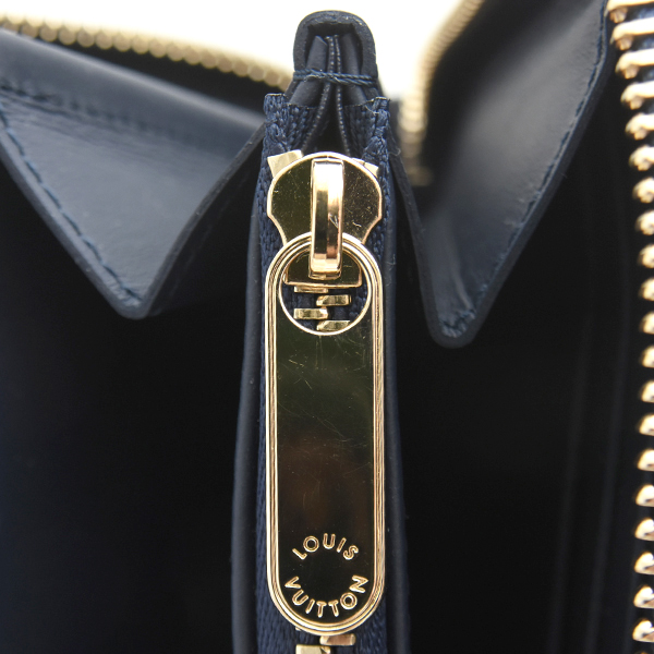 ルイヴィトン 財布 レディース メンズ ジッピーウォレット マヒナ モノグラム ラウンドファスナー長財布 ネイビー Louis Vuitton M14569 中古