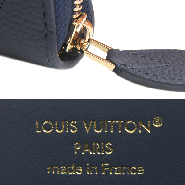ルイヴィトン 財布 レディース メンズ ジッピーウォレット マヒナ モノグラム ラウンドファスナー長財布 ネイビー Louis Vuitton M14569 中古
