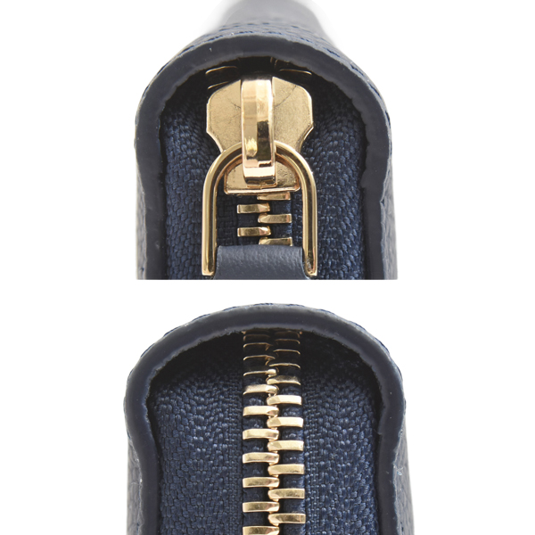 ルイヴィトン 財布 レディース メンズ ジッピーウォレット マヒナ モノグラム ラウンドファスナー長財布 ネイビー Louis Vuitton M14569 中古