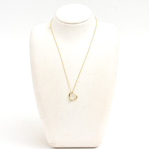 ティファニー ネックレス レディース オープンハート エルサペレッティ イエローゴールド 750YG TIFFANY 中古