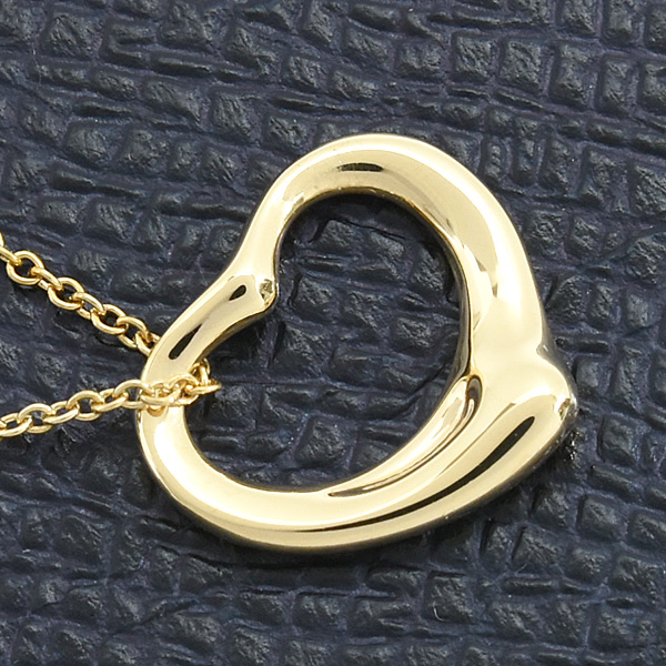 ティファニー ネックレス レディース オープンハート エルサペレッティ イエローゴールド 750YG TIFFANY 中古