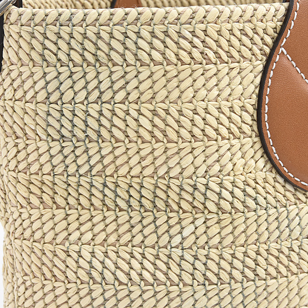 グッチ バッグ レディース パッチ スモール トートバッグ 2WAY かごバッグ ストロー ベージュ系 GUCCI 779671 中古