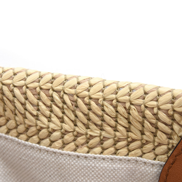 グッチ バッグ レディース パッチ スモール トートバッグ 2WAY かごバッグ ストロー ベージュ系 GUCCI 779671 中古