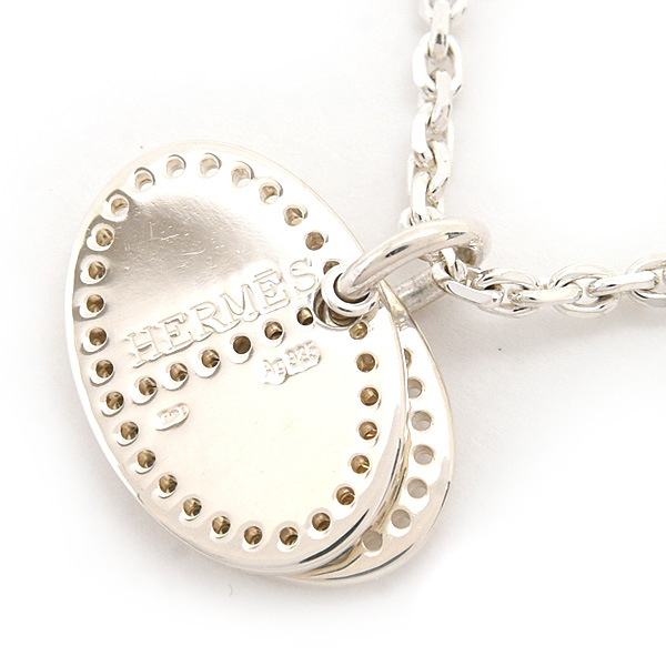 エルメス ネックレス レディース エブリン エクリプス パンチング ペンダント シルバー SV925 HERMES 中古