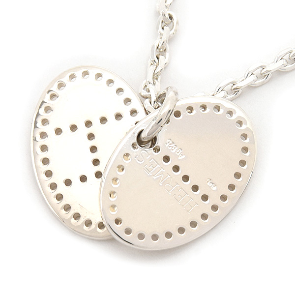 エルメス ネックレス レディース エブリン エクリプス パンチング ペンダント シルバー SV925 HERMES 中古