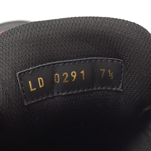 ルイヴィトン 靴 メンズ LVトレイナー スニーカー NIGOコラボ 7 1/2サイズ 約26cm レザー ブラック Louis Vuitton 中古