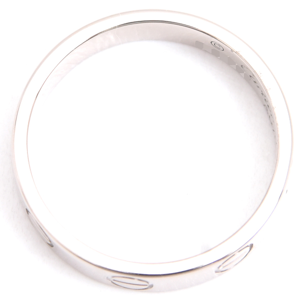 カルティエ 指輪 レディース ミニラブ リング 47号 ホワイトゴールド 保証書付 Cartier 750WG 中古