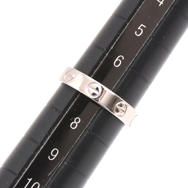 カルティエ 指輪 レディース ミニラブ リング 47号 ホワイトゴールド 保証書付 Cartier 750WG 中古